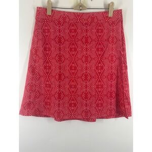 RipSkirt Hawaii Womens Boho Teaberry Red Pink Geometric Mini Skirt Beach S